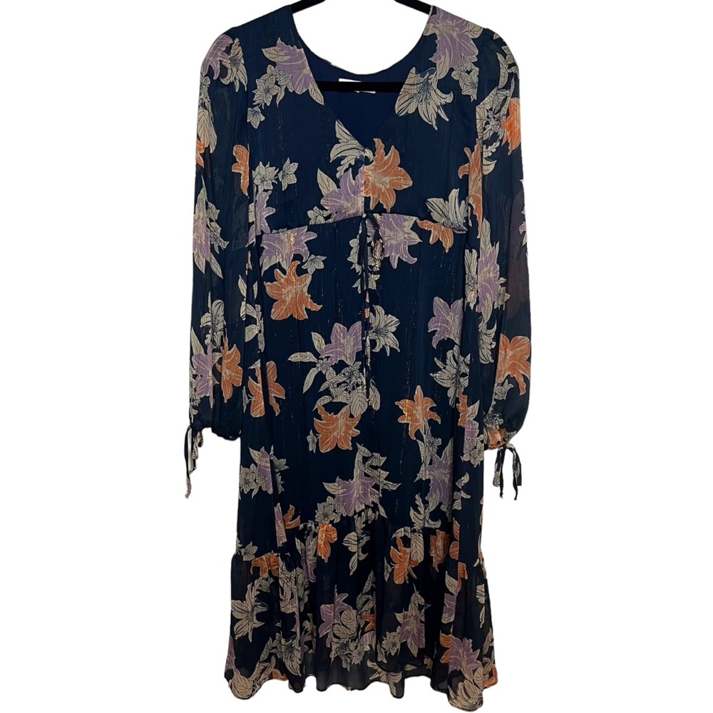 June and Hudson Dress Womens Small Floral Midi Prairie Cottagecore Romantic
